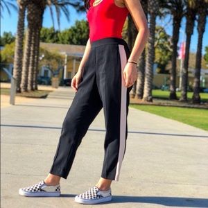 Babaton (Aritzia) black pants with white stripe